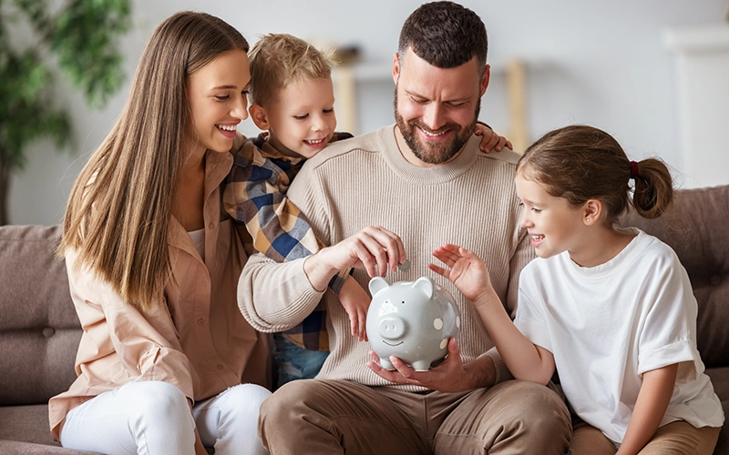 family saving money